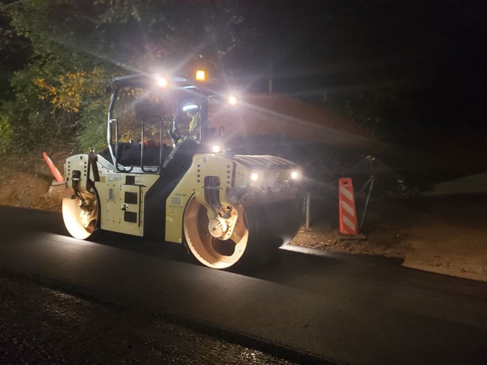 paving at night