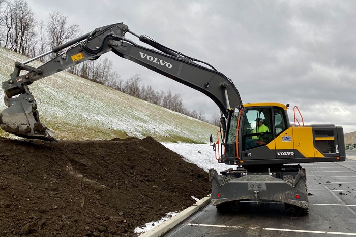 job site, excavator