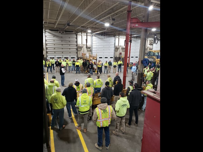 safety meeting in shop