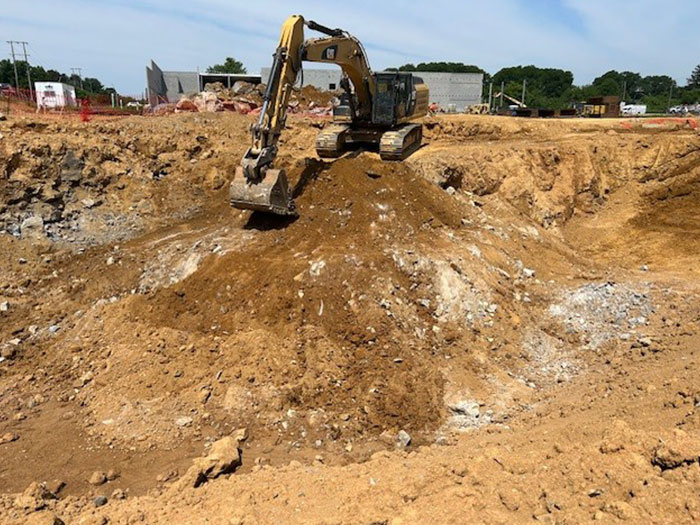Excavating rock