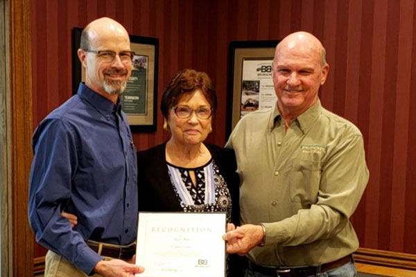 Gerry being recognized for years of service