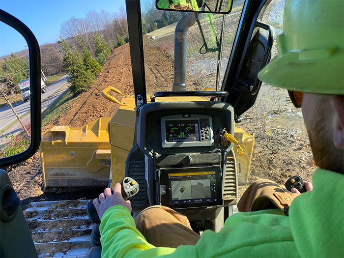 technology in the cab of a piece of equipment