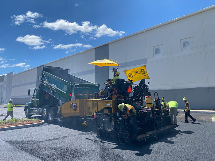 Brubacher paving crew on site