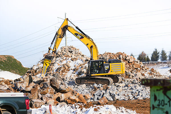 Downsizing rock with this CAT 336