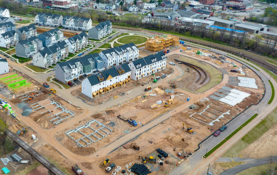 Aerial view of residential development