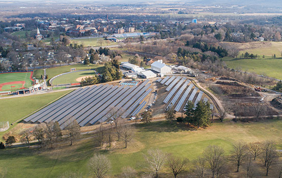 Ariel view of solar project