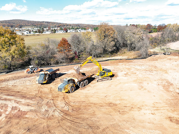 Excavator on project site