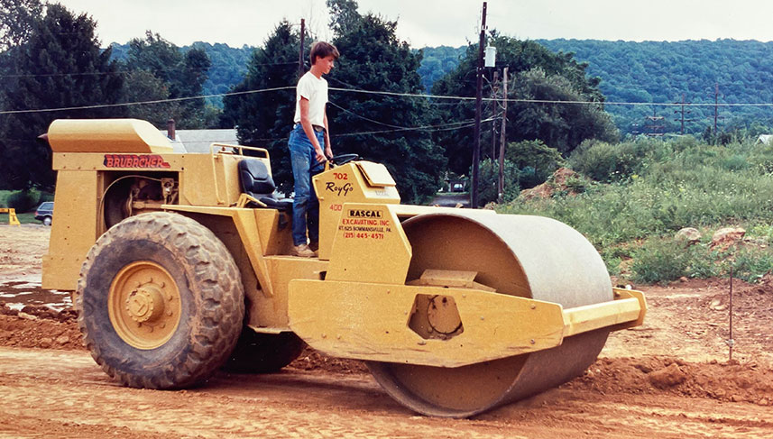 Historic Photo of Keith Brubacher on Steam Roller at age 16