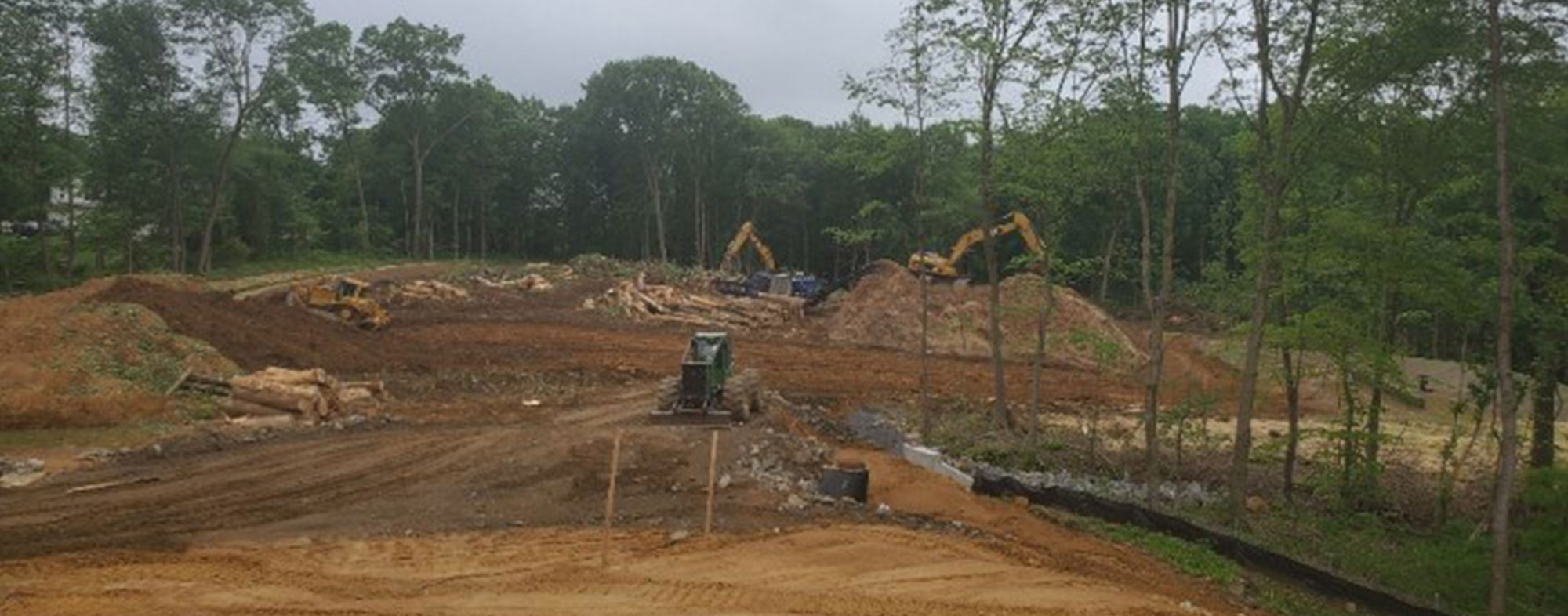 Construction Vehicles at Pond's Edge Jobsite