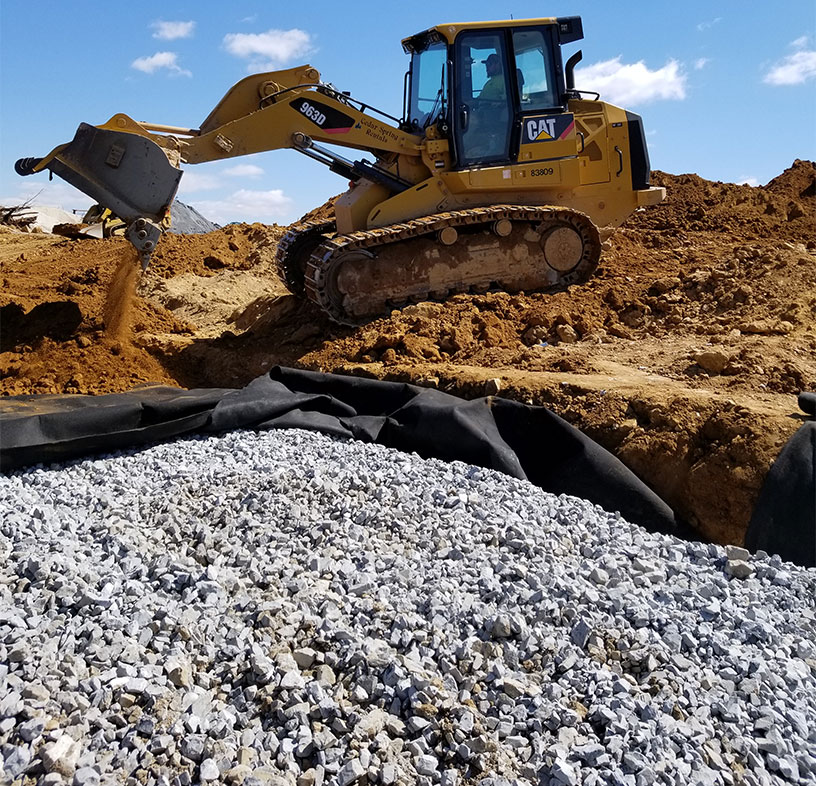 Construction Vehicle Working at Preserve at Marsh Creek