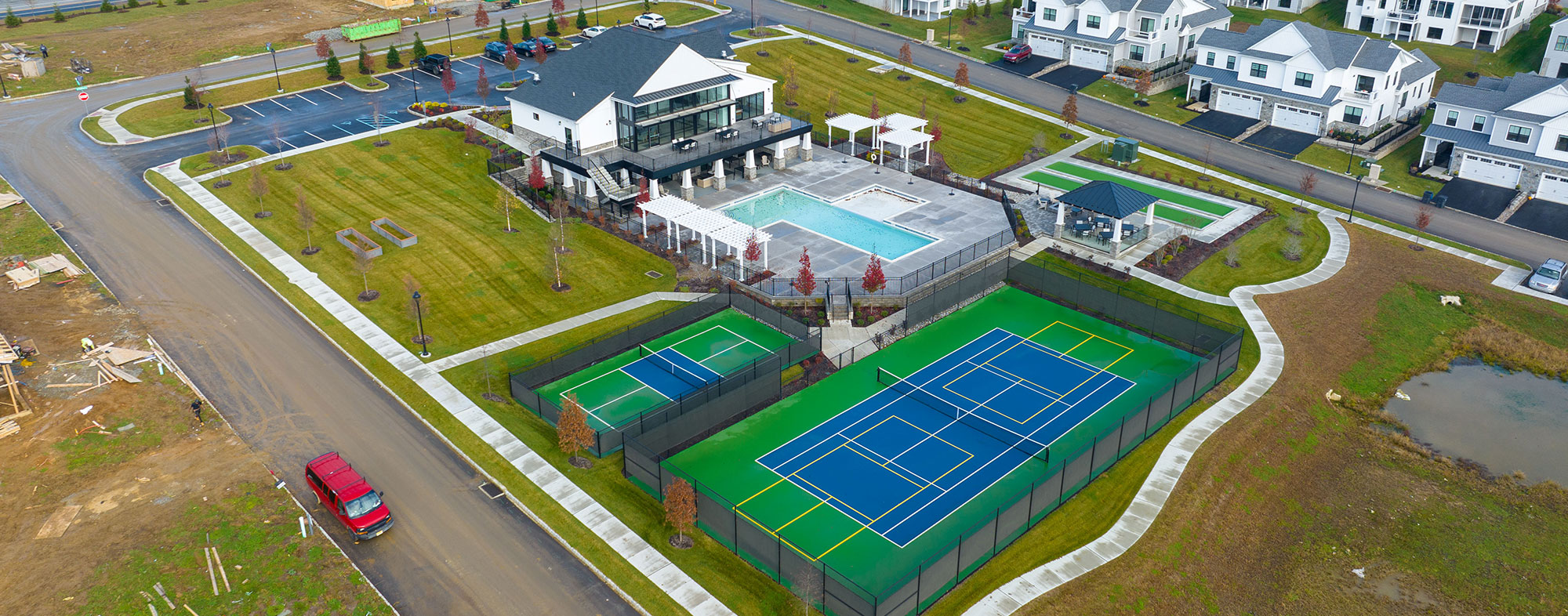 Completed Club house, pool and tennis courts at Preserve at Marsh Creek