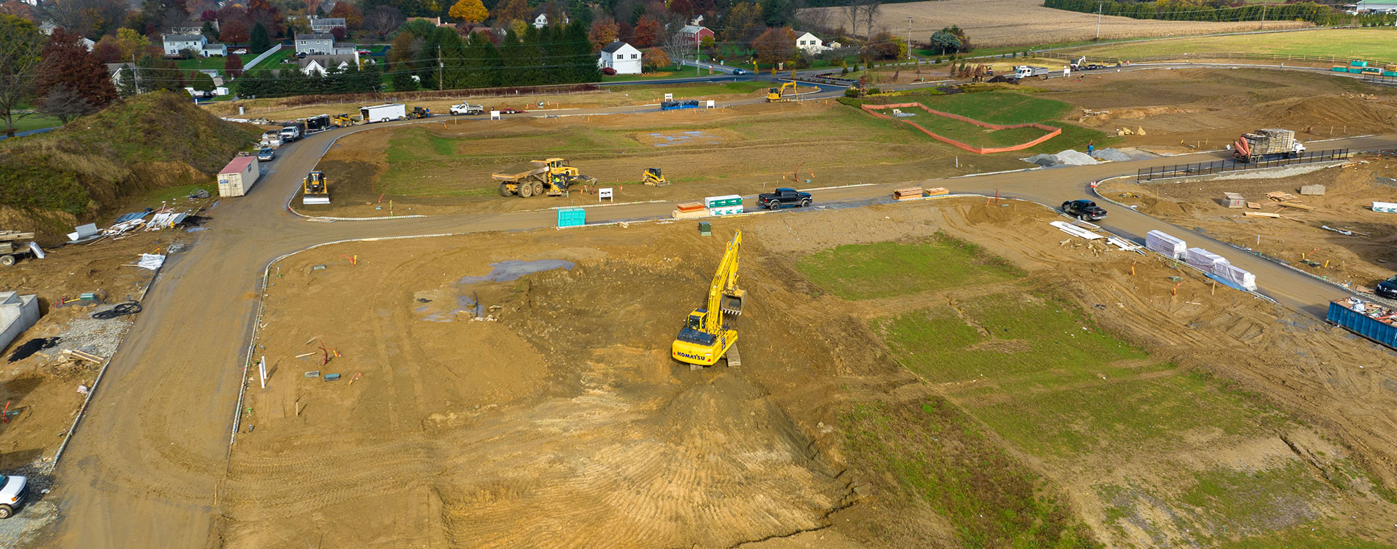 Construction Vehicles Working at Preserve at Marsh Creek