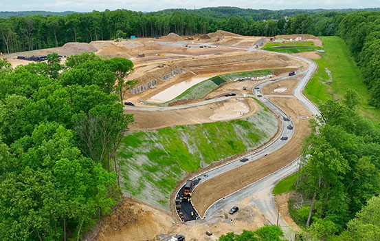 site development view from drone dwell project in may